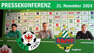 WSG Tirol gegen SC Rapid Wien  Pressekonferenz  21 November 2024 [upl. by Chak]