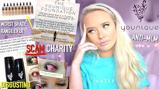 YOUNIQUE MAKEUP MLM SCAM SCUMMY CHARITY amp BAD MAKEUP [upl. by Marchal]