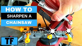 HOW TO USE HARBOR FREIGHT CHAINSAW SHARPENER  Sharpen Your Own Chainsaw For Less Than 25 [upl. by Healy]