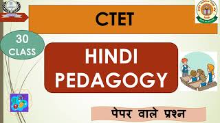 CTET  December 2024 l Hindi Pedagogy I Class 30 l Paper 1 amp Paper 2 [upl. by Gimble]