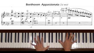 Beethoven Appassionata 1st mvt Piano Tutorial Part 1 [upl. by Close329]