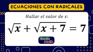 Resolviendo una ecuación con radicales Hallar el valor de X [upl. by Aicxela]