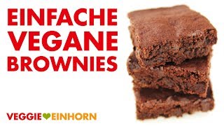 Einfache vegane Brownies  Schnelles Rezept  Lecker vegan backen ohne Ei [upl. by Neellok]