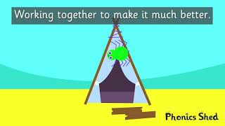 Phonics Shed  Songs  er schwa ending Ryder the Spider [upl. by Iridis121]