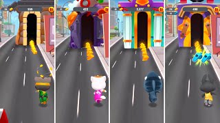 Talking Tom Gold Run Super Tom vs Princess Angela vs Shark Hank vs Talking Becca Android Gameplay [upl. by Jamille528]