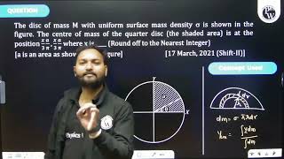 The disc of mass \M\ with uniform surface mass density \\sigma\ is shown in the figure The [upl. by Raynell]