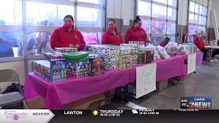 Kiowa Tribe Marine Corps and Toys for Tots team up for toy giveaway [upl. by Barclay]