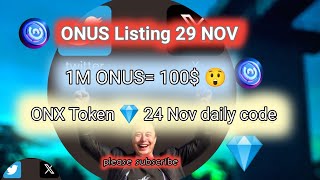 ONX Token 24 Nov daily combo codes bmw youtubeshorts video [upl. by Milano]