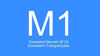 Video Linie M1  DüsseldorfBenrath BfS  Düsseldorf Freiligrathplatz  2021 [upl. by Anahsek387]