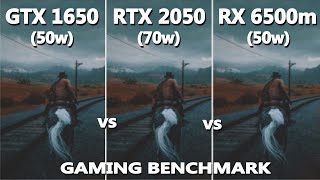 Laptop GTX 1650 vs RTX 2050 vs RX 6500M Gaming Benchmark Test in 2024  Which one is better [upl. by Hadeehuat819]