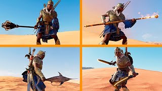 Assassins Creed Origins  All Legendary Melee Weapons in 4K Showcase  Description  ALL DLC [upl. by Aizan]