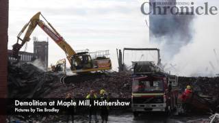 Demolition of Maple Mill following fire on Thursday December 15 2016 [upl. by Berg]