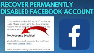 How to Recover Permanently Disabled Facebook Account 2023  Disabled Facebook Account Recovery [upl. by Tabitha]