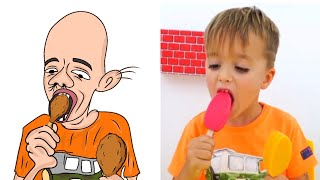 Niki pretend play selling Ice Cream Funny Drawing Meme Vlad and Niki  Part2 [upl. by Elmajian]