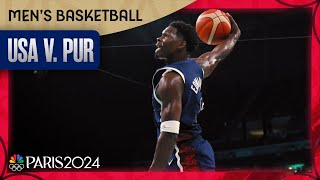 Team USA DISMANTLES Puerto Rico in final mens basketball group game  Paris Olympics  NBC Sports [upl. by Otha]