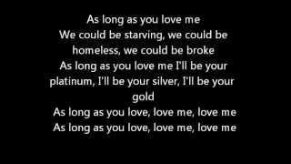 As Long As You Love Me  Justin Bieber ft Big Sean  Official Lyrics [upl. by Anestassia]