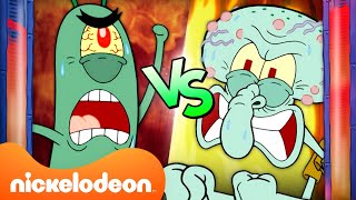 PLANKTON VS SQUIDWARD Whos Angrier 😡 20 Minutes  Nicktoons [upl. by Claudy]