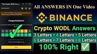 Today Binance Crypto WODL Answer  Today 101223 Binance All Wodle Letter Answer  New Wodle Answer [upl. by Yclehc740]