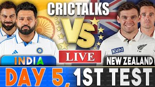 Live IND Vs NZ 1st Test  Day 5  Live Scores amp Commentary  India vs New Zealand [upl. by Okomot]