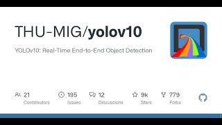 GitHub  THUMIGyolov10 YOLOv10 RealTime EndtoEnd Object Detection [upl. by Whitson]