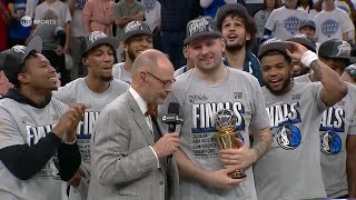 Luka Doncic wins the 2024 Magic Johnson Western Conference Finals MVP award 🏆  NBA on ESPN [upl. by Sawyer]