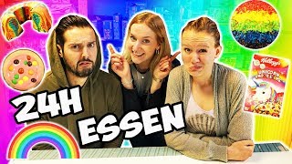 24 STUNDEN NUR REGENBOGEN ESSEN  RAINBOW FOOD für Kaan Nina amp Kathi den ganzen Tag  Vlog [upl. by Naval]