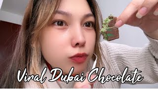 Trying viral Dubai Chocolate 🍫  AMSR  Mukbang 🤩 [upl. by Fromma]