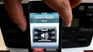 GROM Bluetooth Car Kit with iPhone 4 demo for Toyota 2001 2002 2003 2004 2005 2006 [upl. by Ireland937]