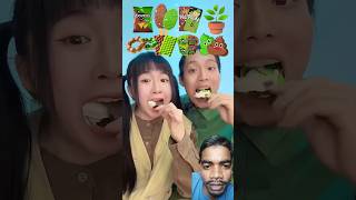 Green 🆚 brown food challenge mukbang eattingchallenge shorts trending challenge  eatingshow [upl. by Amalburga]