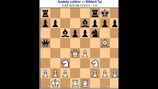 Anatoly Lutikov vs Mikhail Tal Tal chess game Tal amazing chess Tal best sacrifice for the piece [upl. by Llehsem]