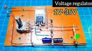 Voltage regulator circuit  adjustable power supply  power supply  voltaj regülatörü yapımı [upl. by Greyson]