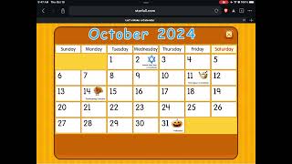 Starfall Daily Calendar  October 10 2024 Desc [upl. by Arva]