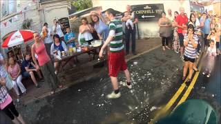 Wheel Barrow Race Rhayader Carnival 2013 with local challengers Glen Jones and Declan Ryan [upl. by Aytnahs]