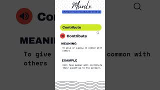 Meaning of Word CONTRIBUTE shortvideo english learning [upl. by Enywtna]