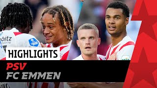 WHAT A WAY TO START 🤩✨  HIGHLIGHTS PSV  FC Emmen [upl. by Harl828]