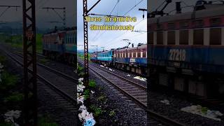 Three locomotives simultaneously railparivahan indianrailways [upl. by Denver]