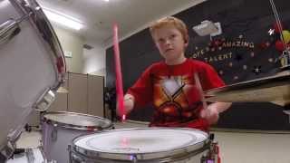 Iron Man 10 year old drumming Starts at 335 [upl. by Teddman272]