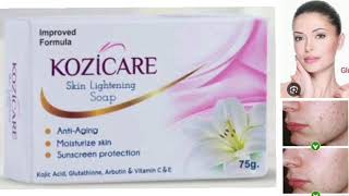 Kozicare Soap Kojic Acid Skin Whiten Lightening Acne Spot antiaging FACE SOAP amp CREAM UK [upl. by Nylirej331]