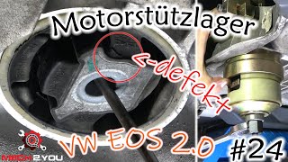 🛠️24 Motorstützlager beim VW EOS 20 wechseln  Gummi angebrochen  Motorlager defekt [upl. by Mathilde]