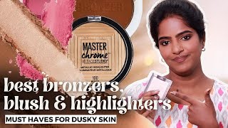 Best Bronzers Blushes amp Highlighters For DarkDusky Skin [upl. by Tandi]