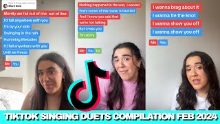 TIKTOK SINGING DUETS COMPILATION FEB 2024 PART 3 officialemmawhite TIKTOK [upl. by Ahsimrac]