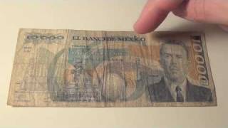 Year Unknown El Banco De Mexico Diez Mil Pesos [upl. by Ydnirb]