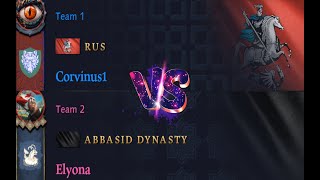 AoE4 Abbasid Dynasty vs Rus Elyona vs Corvinus1 [upl. by Eelyrag]