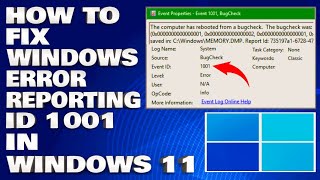 How To Fix Windows Error Reporting ID 1001 Solution [upl. by Iegres934]