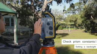 Traverse recording using a Trimble S7 RMIT Adv Dip Surveying 2016 [upl. by Neyr]