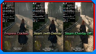 PC Hogwarts Legacy Crack Comparison  Empress Cracked vs Steam Overlay OnOff Performance [upl. by Nnyltak]