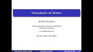 4 Interpolación de Newton  Teoría [upl. by Annig470]