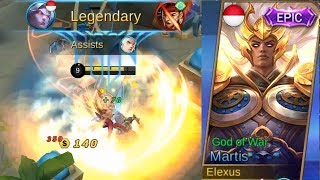 Martis Epic Skin God Of War Best Skin Full Legendary Gameplay  Mobile Legends [upl. by Ailad714]