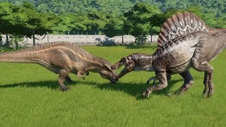 Spinosaurus VS Acrocanthosaurus Update 17  Jurassic World Evolution [upl. by Ater206]