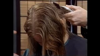 Blonde girl long to short makeover at This Morning 90s TV Show HD remaster [upl. by Damalis]